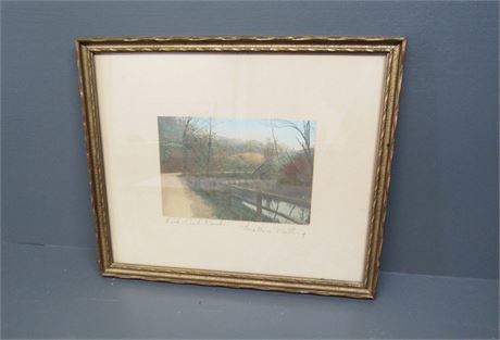 Wallace Nutting Hand-Colored Print -  Rock Creek Bank - Framed