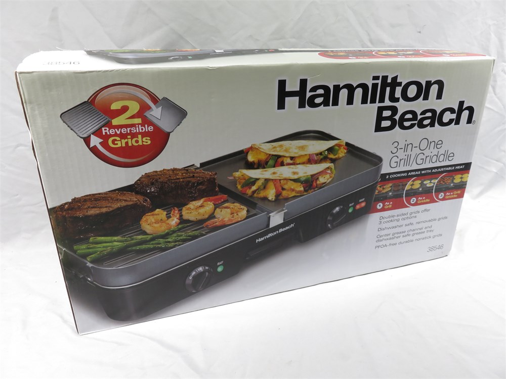 Transitional Design Online Auctions - HAMILTON BEACH 3-in-One Grill/Griddle