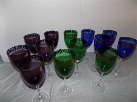 Multi-Colored Glass Goblets