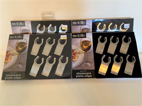 Stemware Plate Clips Stainless Steel