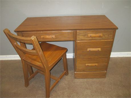 Brandt Ranch Oak Desk Rustic Southwest Style -- Includes Matching Chair
