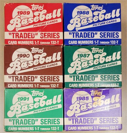 Topps Traded Set Collection 1985, 1987, 1988, 1989, 1990, 1991