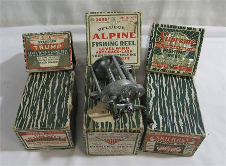 Vintage Pflueger Fishing Reels - 7 Reels, 6 w/ Boxes