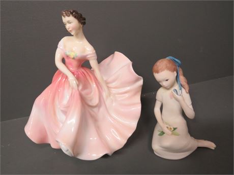 1954 ROYAL DOULTON "The Polka" / CYBIS Young Girl Figurines