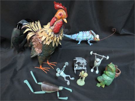 Decorative Metal Animal Figurine Lot