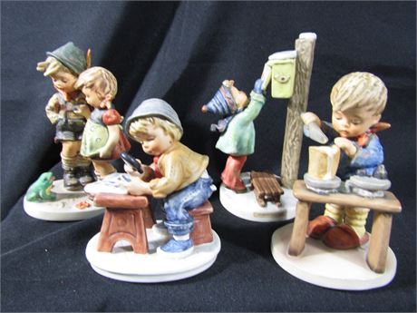 Rare Hummel Figurines, "Little Sisters", Fair Measure", Letter To Santa, sticker