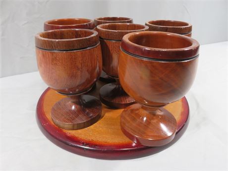 7-Piece Wooden Goblet Set