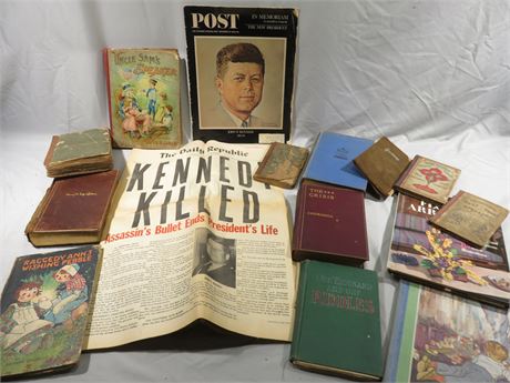 Vintage Books Magazines Kennedy Newspaper Lot