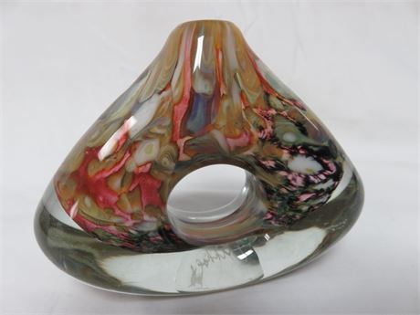 1996 ROBERT EICKHOLT Studio Art Glass Signed Perfume Bottle