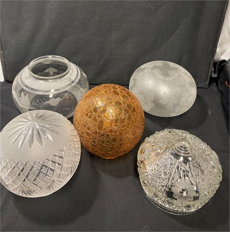 Vintage Collection of Glass Lamp Globes