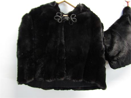 Black Vintage Fur and Stole