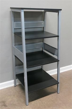 Metal & Wood Deep Shelf Unit with 4 Shelves
