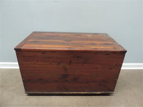 Vintage Solid Wood Cedar Chest on Casters.