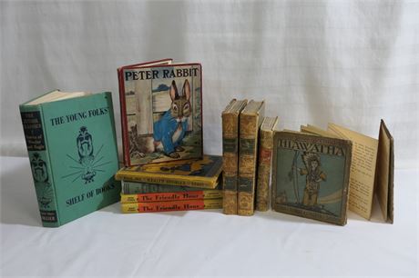 Vintage DuPurgatoire / Peter Rabbit / Geographical Reader / Hiawatha / Book Lot