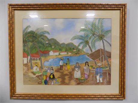 Signed Haitian Style Original Art Work