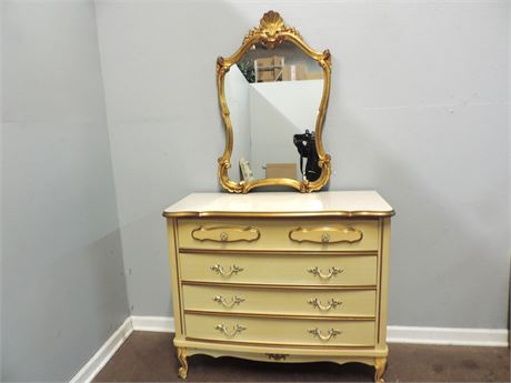 Vintage French Provencial Dresser / Mirror