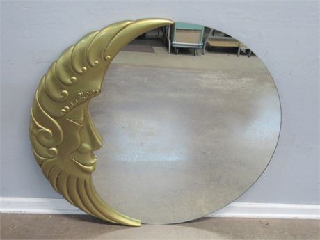 Gold Crescent Celestial Moon Mirror
