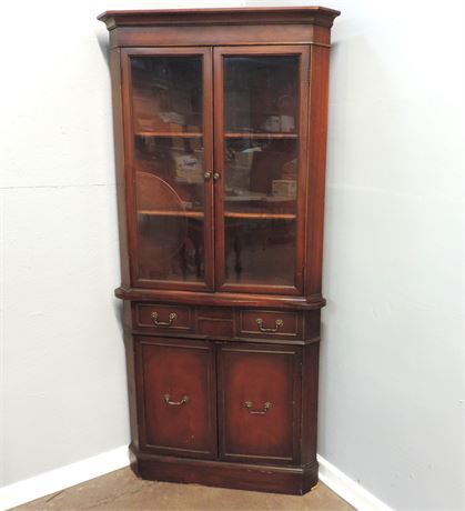 Solid Wood Corner Curio / Display Cabinet