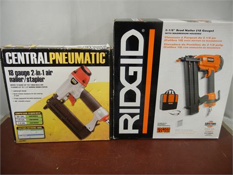 Ridgid 2 1/8'' Brad Nailer and Central Pneumatic Nailer or Stapler