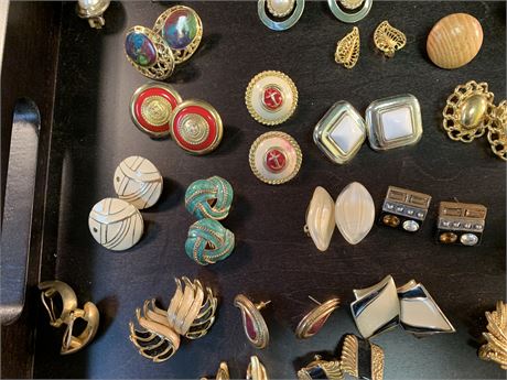 Assorted lot of Clip and Pierced Earrings Including, VINTAGE FENDI