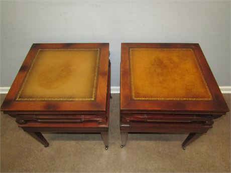 Unique Asian Style End Accent Tables, Matching Pair
