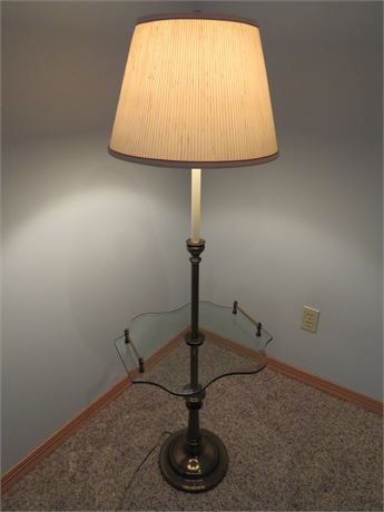 Glass Table Brass Floor Lamp