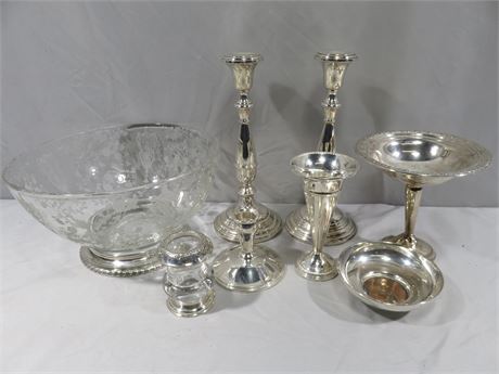 8-Piece Weighted Sterling Silver Tableware Lot