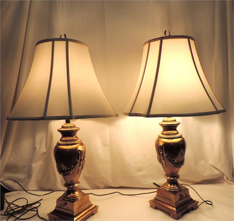 Pair of Vintage Brass Style LEVITON Lamps