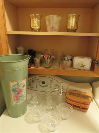 Assorted Glassware & Decoratives Lot