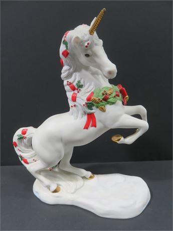 1994 LENOX Princeton Gallery "Yuletide Splendor" Unicorn Figurine