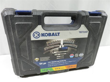 KOBALT 65-Pc. 3-in-1 Ratchet & Socket Set