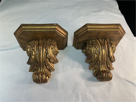 Gold ORNATE  ACANTHUS Wall Brackets