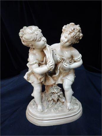 Vintage Marwal Industries Statue Sculpture Boy and Girl