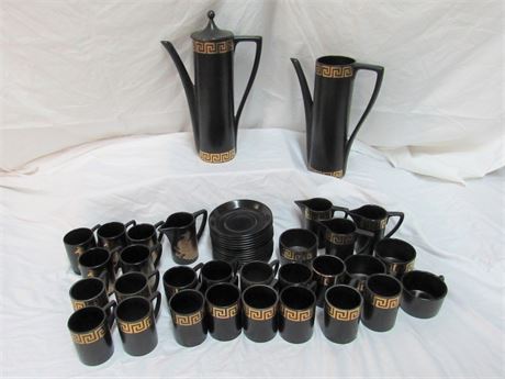 Black and Gold Portmeirion Pottery Lot