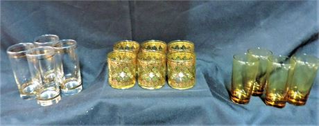 Vintage Gold and Amber Glasses