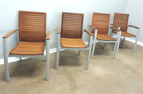 Patio / Sunroom Teak Aluminum Chairs