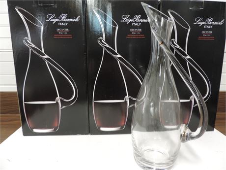 Four NEW Luigi Bormioli Blown Glass Wine Decanters