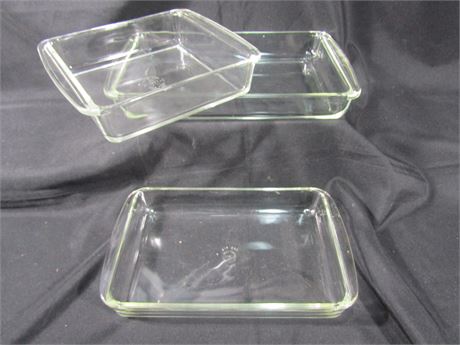 Clear Pyrex Cookware DD-10, G-15, and D-30