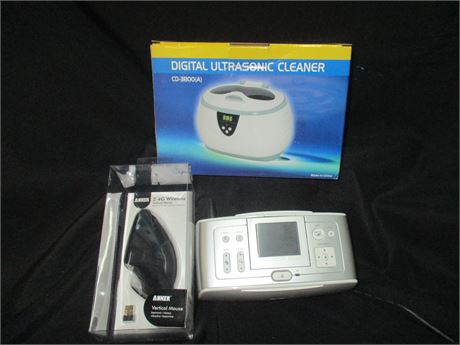 Digital Ultrasonic Cleaner, Wireless Mouse and HP Photosmart