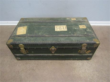 Steamer Trunk, with Switzerland Travel Tags