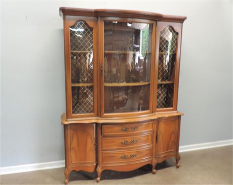 Vintage Two Piece Buffet / China / Display Cabinet