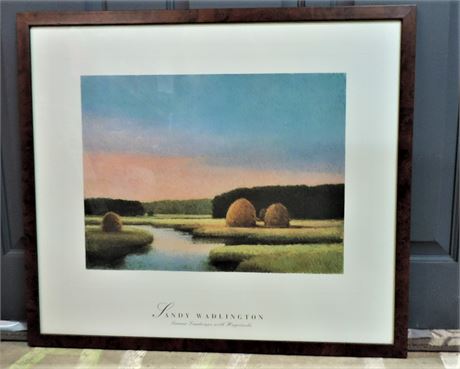 Sandy Wadlington "Summer Landscape with Haystacks" Print