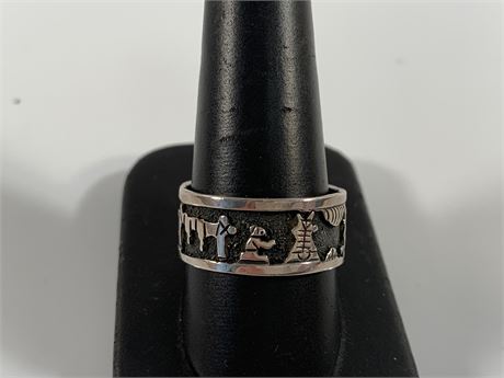 Sterling Silver Navajo Signed Sue Tom Kee Ring