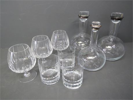 Crystal/Glass Cocktail Set w/Decanters