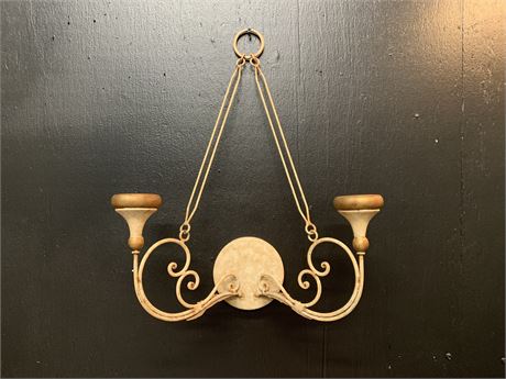 Wood Turned  Hanging Candle Holder/Sconce