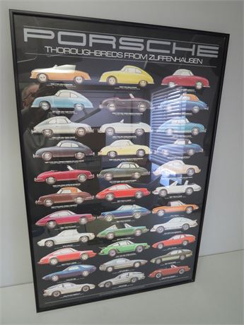 Framed Porsche History (1948-1983) Poster