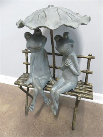 Frogs on Bench Garden Statue