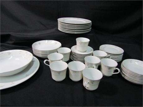 Fine China from Japan with Vintage Frosted Leaf Pattern