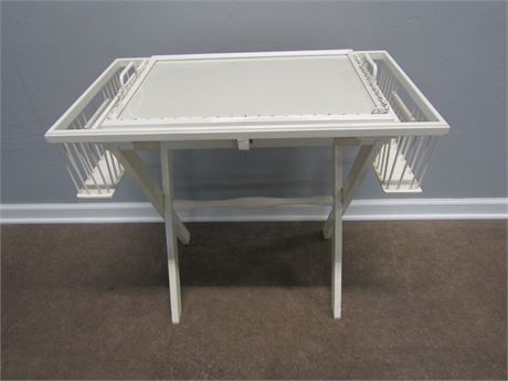 White Wood Outdoor Serving Table