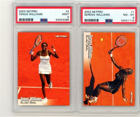 Serena and Venus Williams PSA Graded Tennis Trading Cards